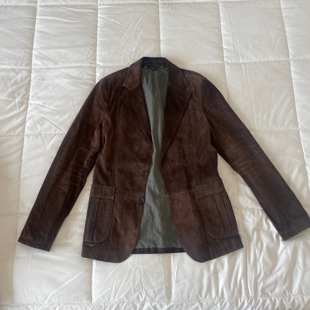 Roberto Cavalli Brown Leather Jacket